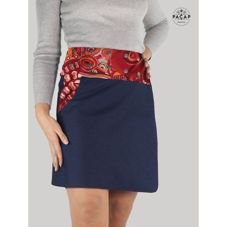 jupe jean femme ronde motif bohémien fournisseur grande marque française|