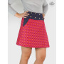 jupe jean grande taille, jupe rouge à carreaux, jupe femme ronde, jupe tartan rouge, jupe a poche