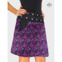 jupe femme en coton imprimé abstrait violet grande taille unique ajustable avec poche, jupe portefeuille reversible
