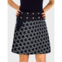jupe poche grande taille, jupe portefeuille, jupe reversible, jupe noire à pois blancs grande taille