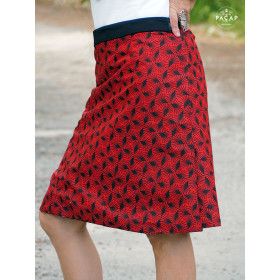 jupe longue rouge à nouer coton, portefeuille pour femme
