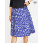 Jupe Bleue Femme Ceinture à Nouer Réversible Taille Ajustable