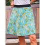 jupe VERTE a fleurs, jupe multi-colore, jupe genoux, jupe portefeuille VERTE, jupe courte reversible