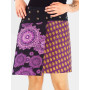 jupe ethnique femme , réversible, multi-taille imprimé japonais, mandala, boutonnée, portefeuille, fendue