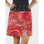 jupe rouge pour femme en coton imprimé ethnique africain azteque tribal aborigène
