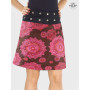 jupe trapèze rouge en coton motif mandala, jupe été pas cher pour femme, jupe ethnique