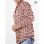 chemise marron coton imprimé retro homme