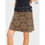 jupe mandala noir et jaune, jupe tzigane, jupe gitane, jupe hispanique, jupe espagnole, jupe noire reversible, jupe trapèze