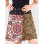 jupe ethnique réversible motif mandala style african wax , jupe aborigèe, jupe tribal, motif nepal indien, jupe ethnique