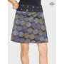 jupe grise motif ethnique ikat jupe droite boutonnée taille unique imprimé ethnique à pois, jupe noire femme