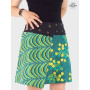 Jupe verte pour femme réversible, jupe verte portefeuille, jupe wrap, jupe boutonnée verte, jupe été femme