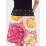 jupe florale femme, jupe a fleurs, jupe originale, jupe ethnique, jupe colorée, jupe été femme, jupe taille haute boutonnée