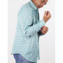 PACAP | Chemise Fantaisie Imprimé Rétro Originale Bleue sur Fond Blanc