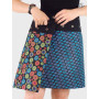 Jupe grande taille noire à fleurs colorées jupe femme ronde enveloppante, jupe wrap femme ronde