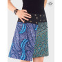 jupe ethnique grande taille réversible, jupe wrap boutonnée, jupe asymetrique fendue femme ronde