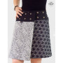 jupe noire et blanche réversible pour femme forte avec imprimé ethnique ceinture grande taille