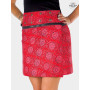 jupe rouge taille haute coquelicot coupe portefeuille fendue coupe droite coton grossiste vetement ethnique