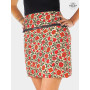 jupe zippée transformable, ceinture zip motif fleur rouge coquelicot, fente laterale taille haute
