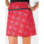 jupe rouge zippée a fleurs coupe trapèze bouton pression marque PACAP pas cher