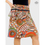 jupe longue zippée ethnique marron motif africain wax madras bogodan pagne tribal, jupe portefeuille