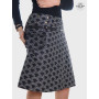 jupe longue zippée à pois noire