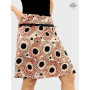 jupe longue zippée pour femme taille unique ajustable bouton pression, jupe marron évasée en coton