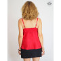 débardeur rouge finition volant dos nu elastique fine bretelle 100% coton unicolore taille unique