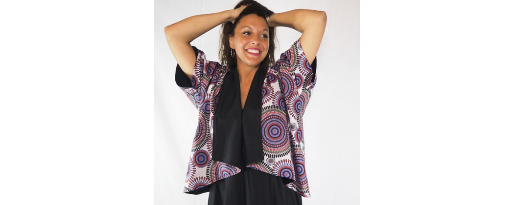 GROSSISTE HAUT FEMME VESTE KIMONO CARDIGNAN RÉVERSIBLE