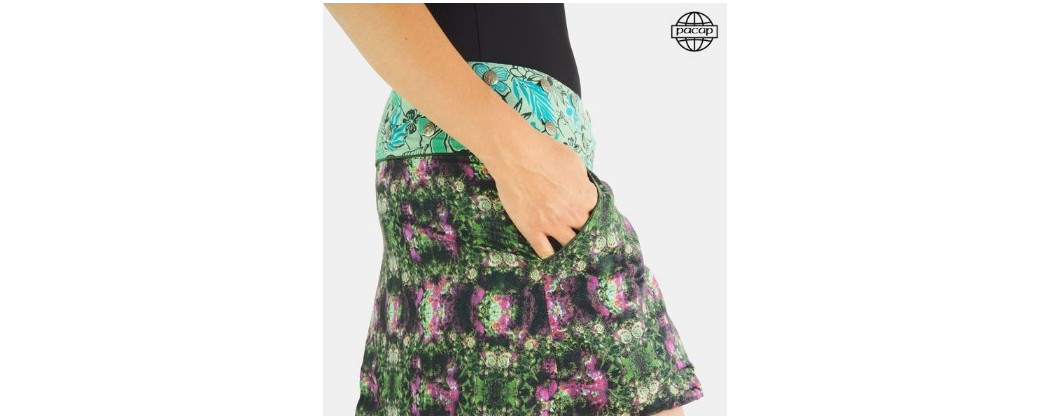 Jupe à Poches Réversible Portefeuille 100% Coton Taille Unique Réglable