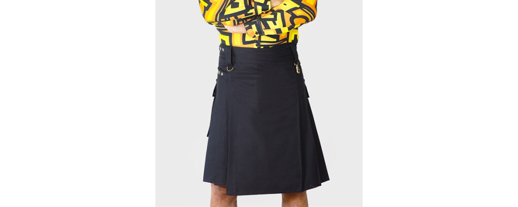 Kilt Moderne Utilitaire Jaune, Bleu, Rouge, Noir et Vert pour Homme